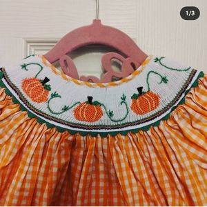 Pumpkin smocked dress